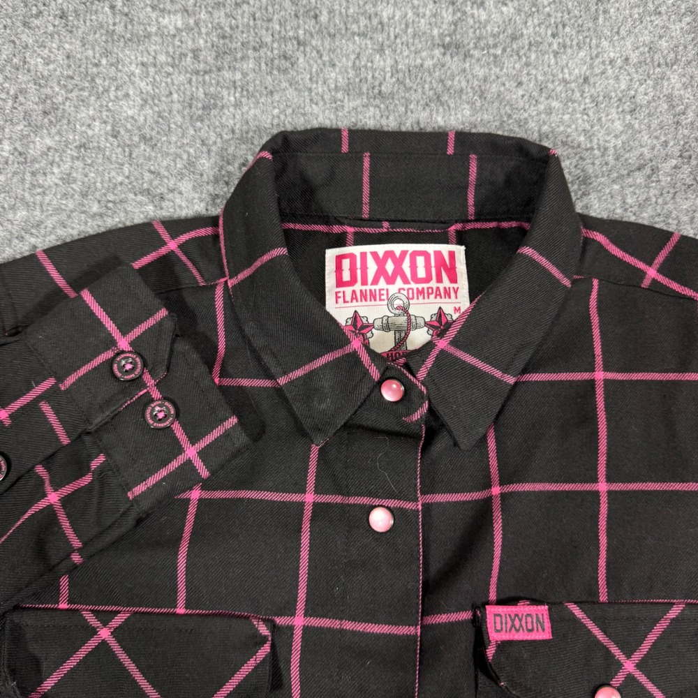 Dixxon Flannel Company Hope Plaid D-Tech Snap Button Shirt Womens M Black GUC